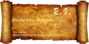 Rechnitz Viktor névjegykártya
